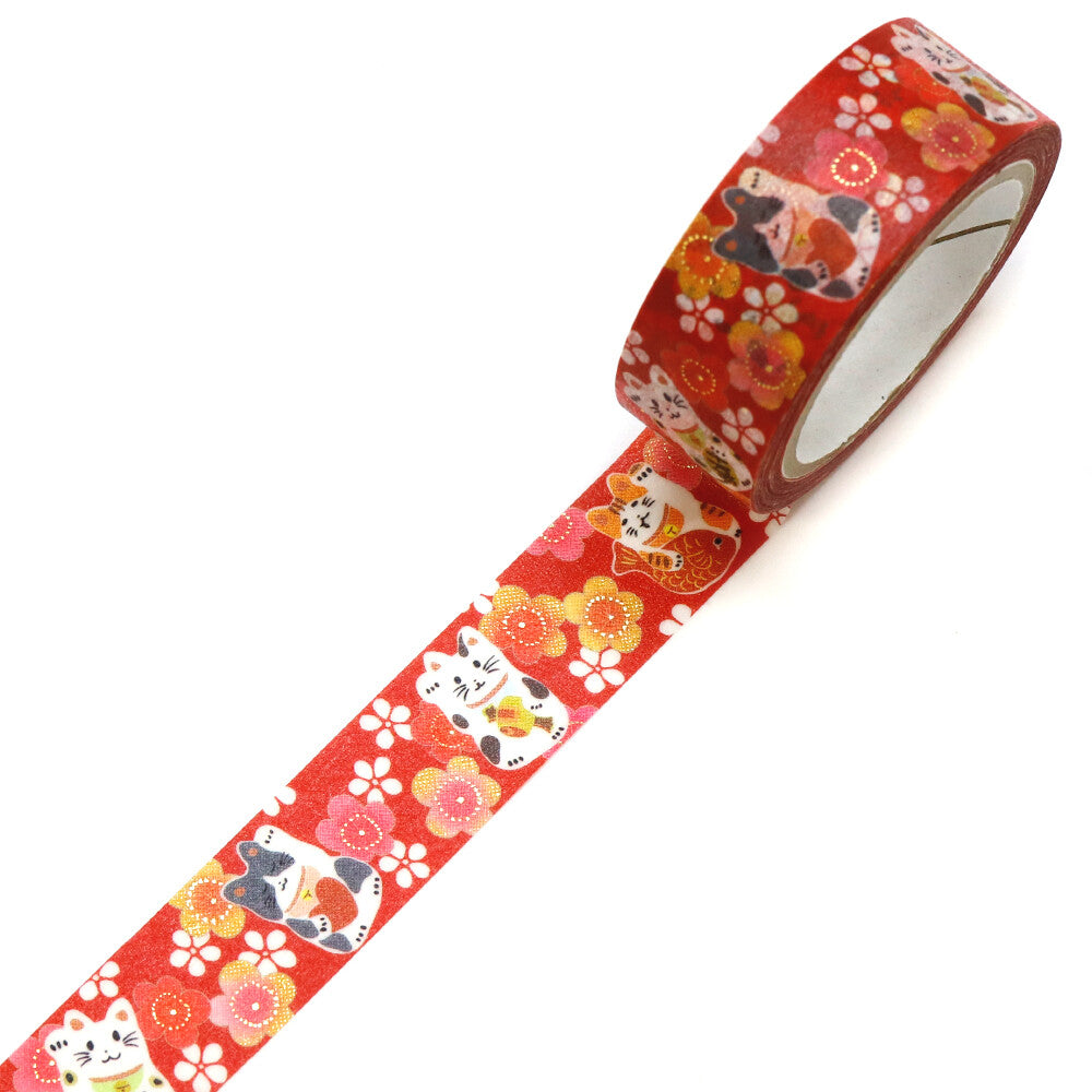 Washi Tape Ume Maneki Neko