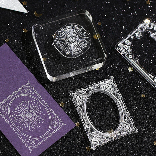 Clear Stamp Retro  Star Moon Poem