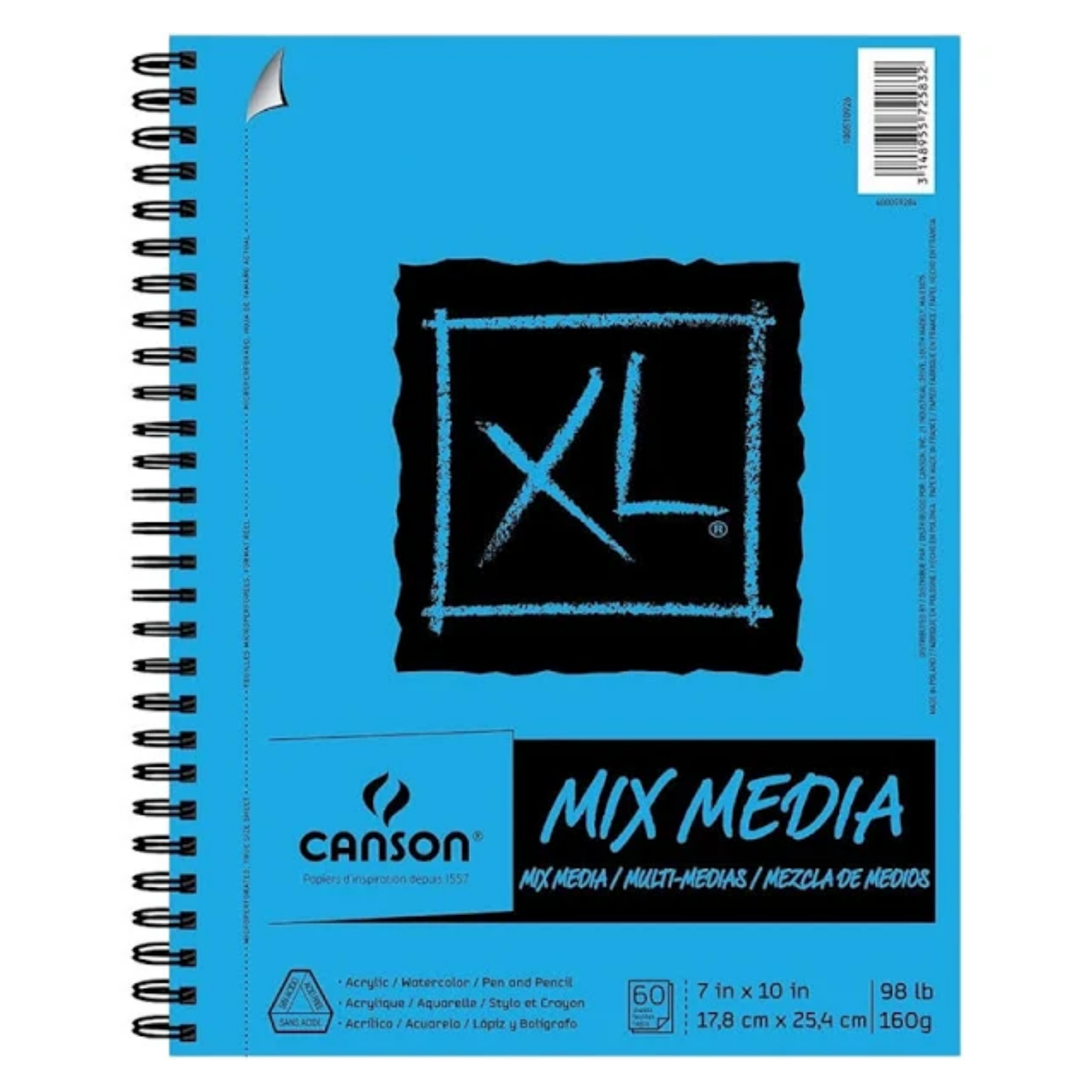 Canson Libreta Mix Media 60 hojas 7x10in