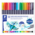 Staedtler Plumones acuarelables de doble punta 18