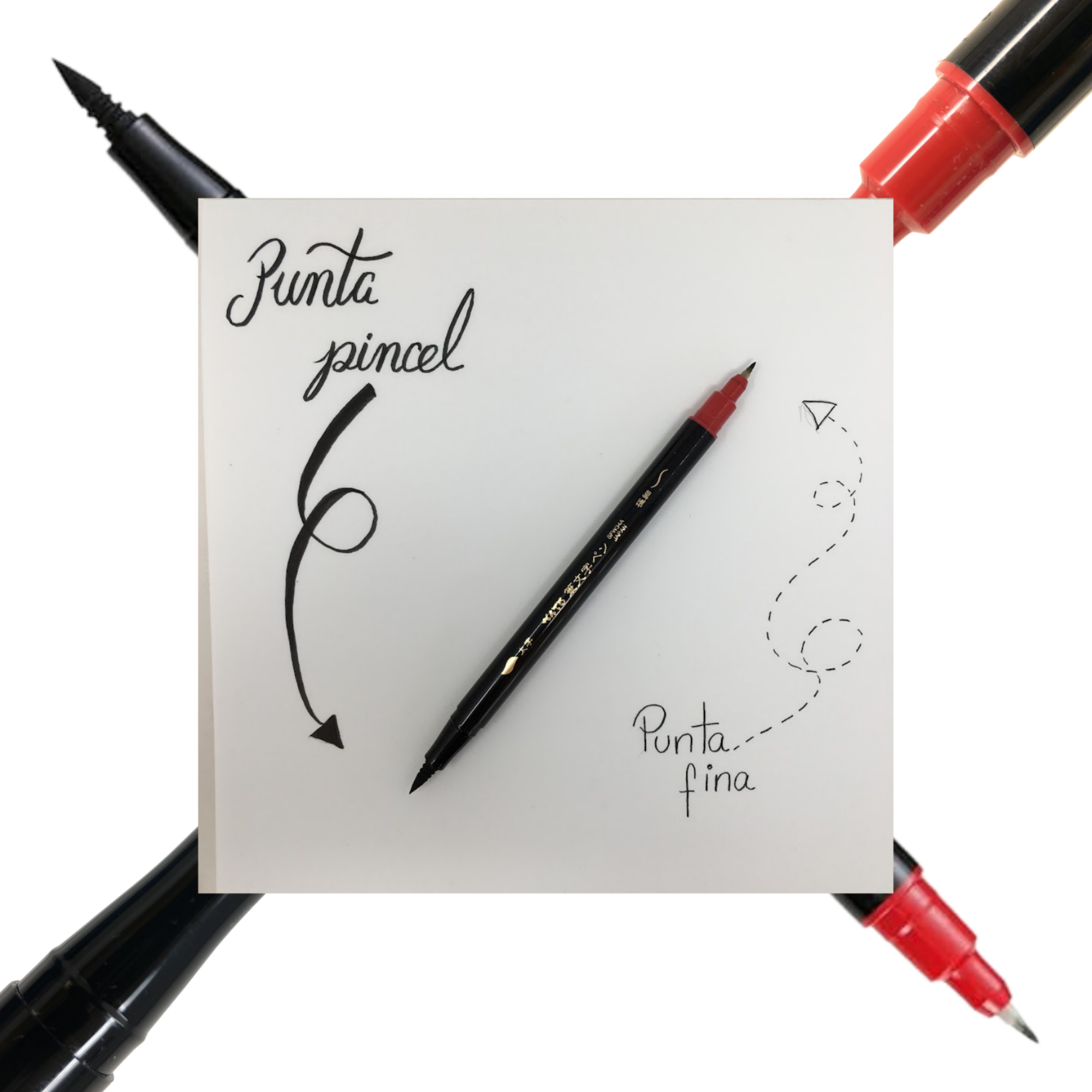 Pentel Twin Brush Punta pincel y punta fina