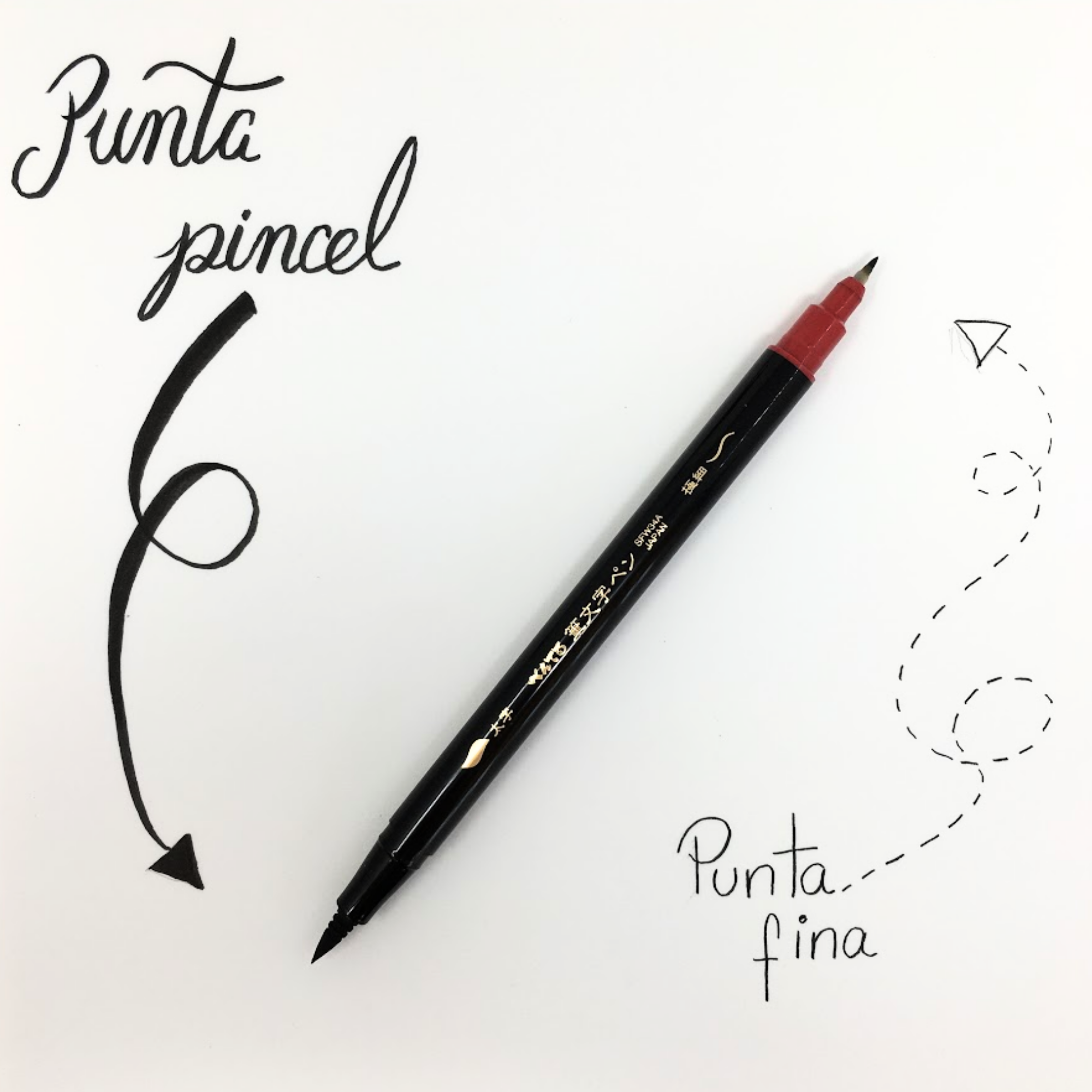 Pentel Twin Brush Punta pincel y punta fina